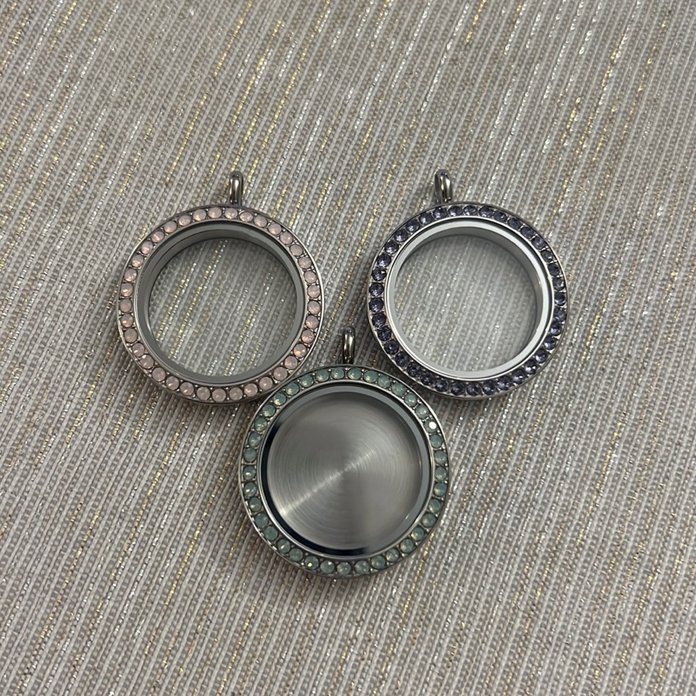 Large Rhinestone Origami Owl Lockets
